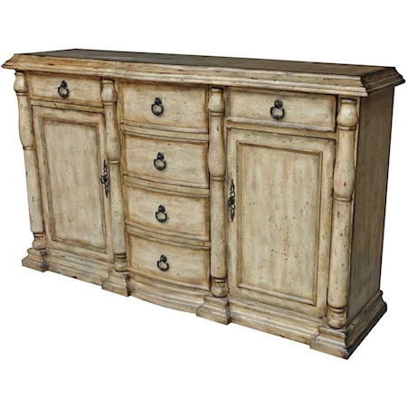 Aberdeen 6 Drawer 2 Door Textured Sideboard